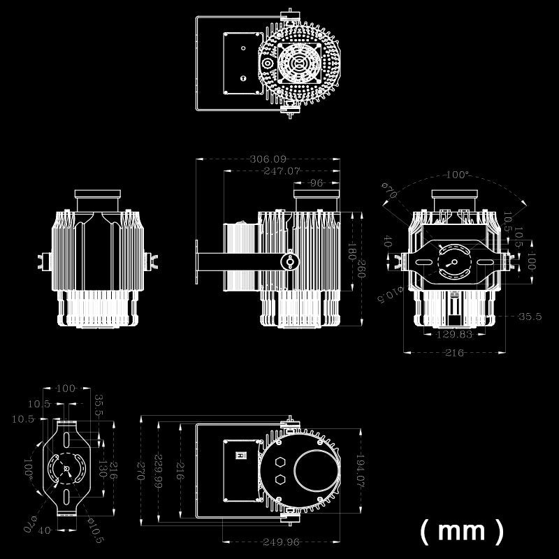300W LED LOGO GOBO PROJECTOR IP65 WATERPROOF FACTORY WALL MOUNTAIN