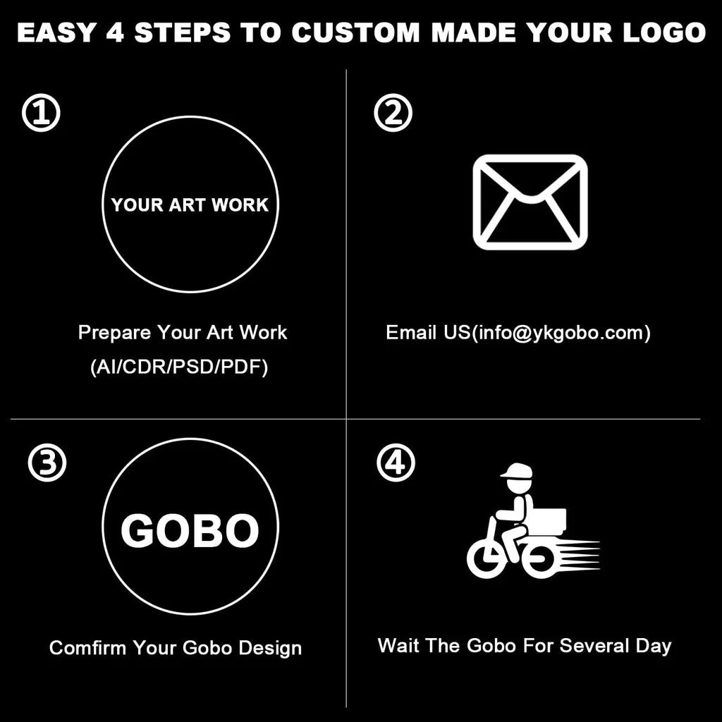 LED Logo Projector - Custom Indoor Gobo Light for Retail & Events | YKGOBO