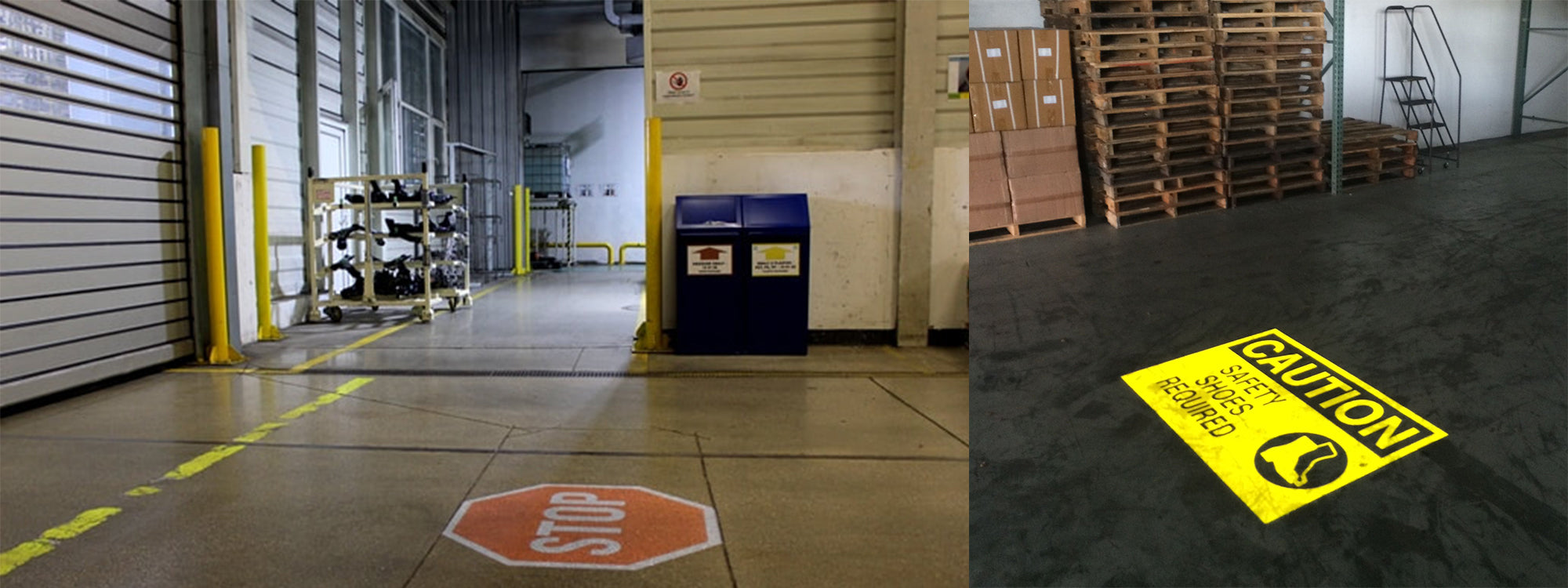 LED projection light providing safety and guidance signag