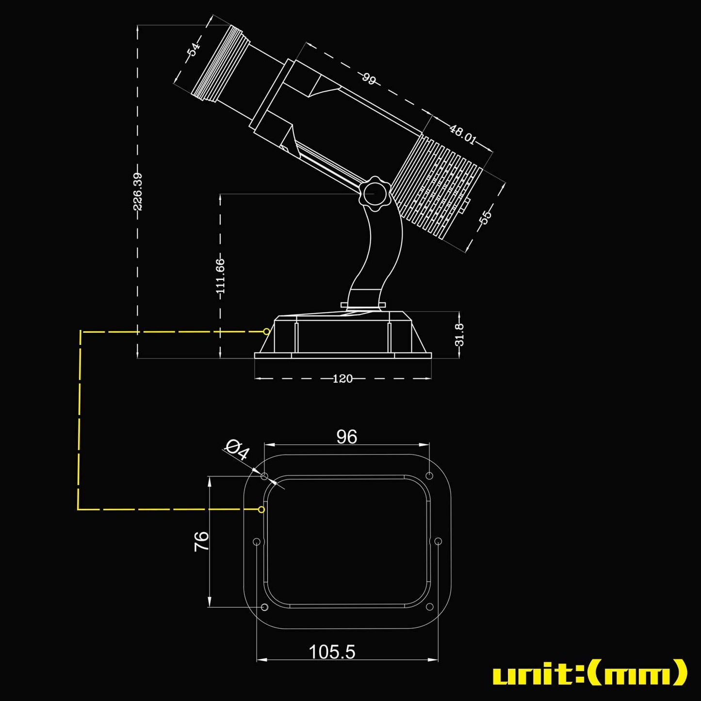 15W LED Logo Gobo Projector Indoor YKGOBO(White)