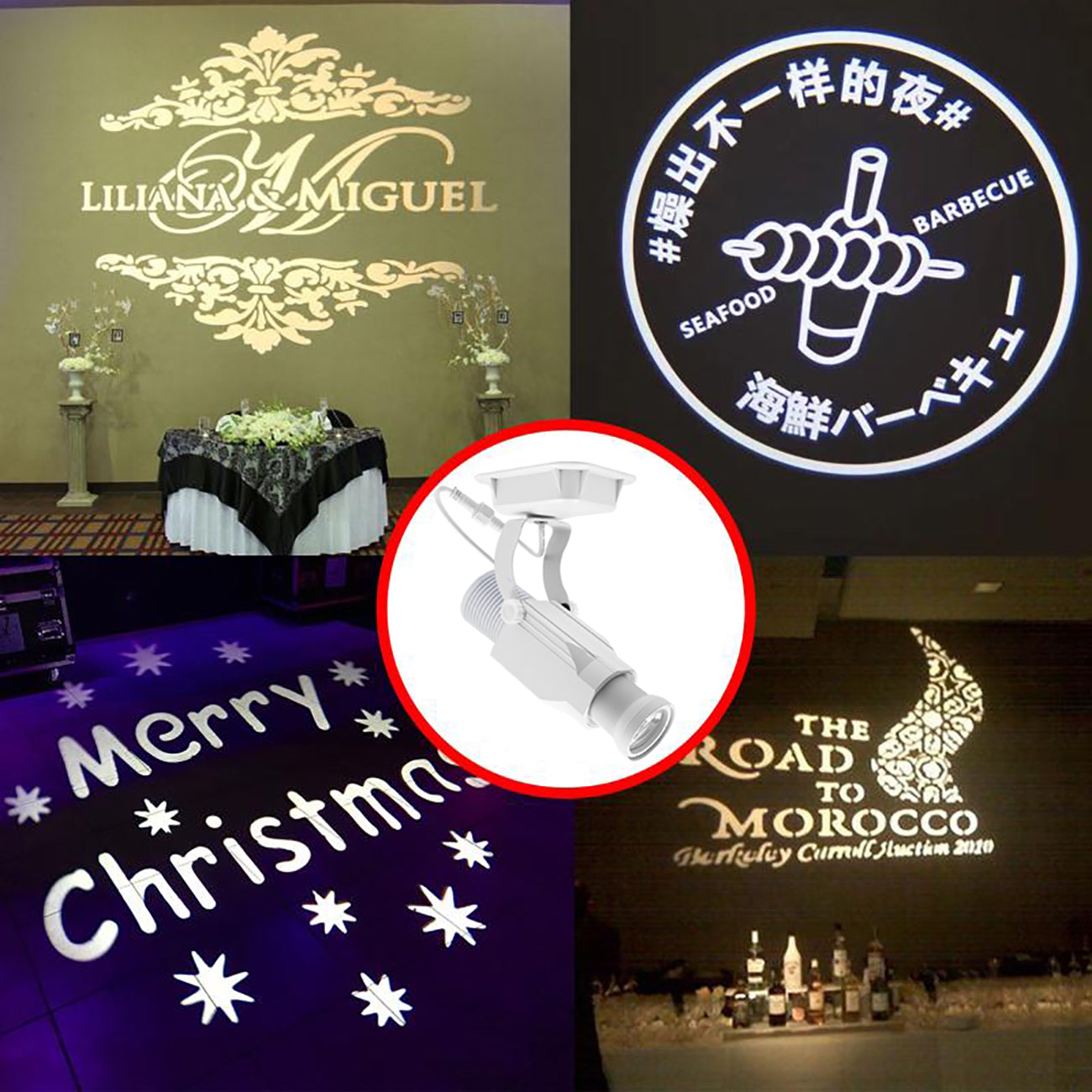 Creative projection lighting designed for special celebrations
