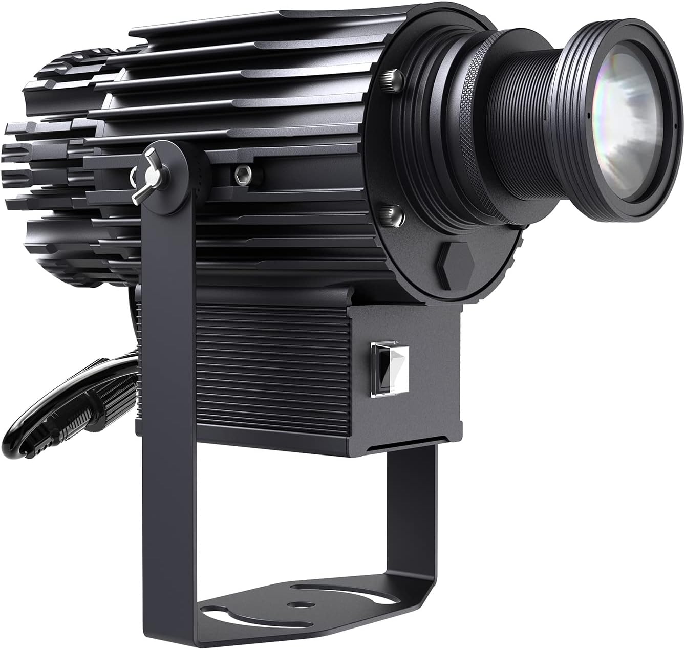LED Logo GOBO Projector Rainproof with DJ Effect Light Including Free Custom Glass GOBO to Project Image for Factory Warning Company Wedding Advertising(wide-angle lens）RT6065