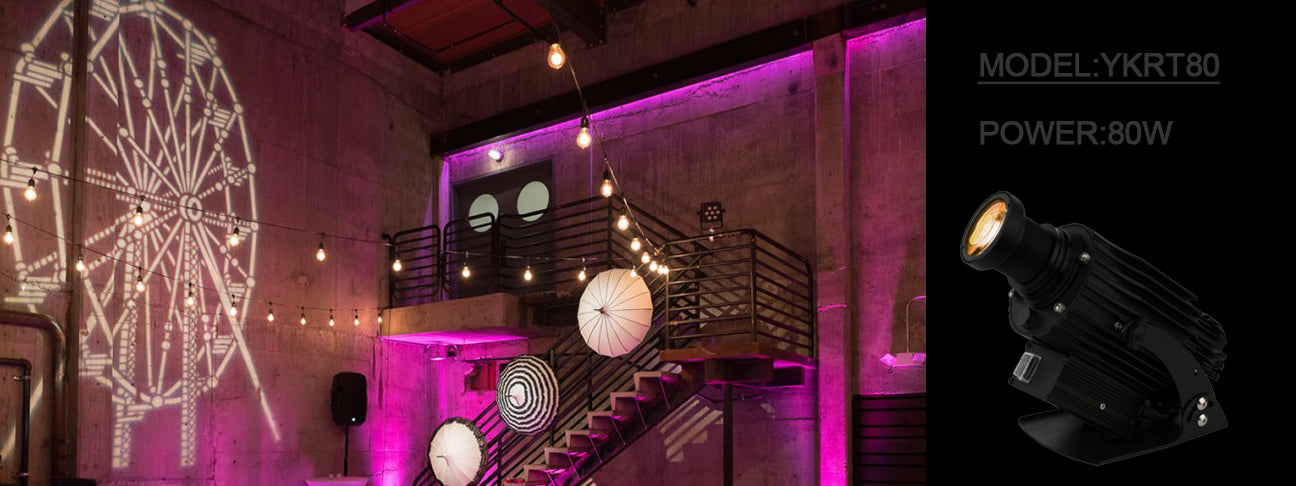 LED projection light perfect for creating a magical wedding atmosphere